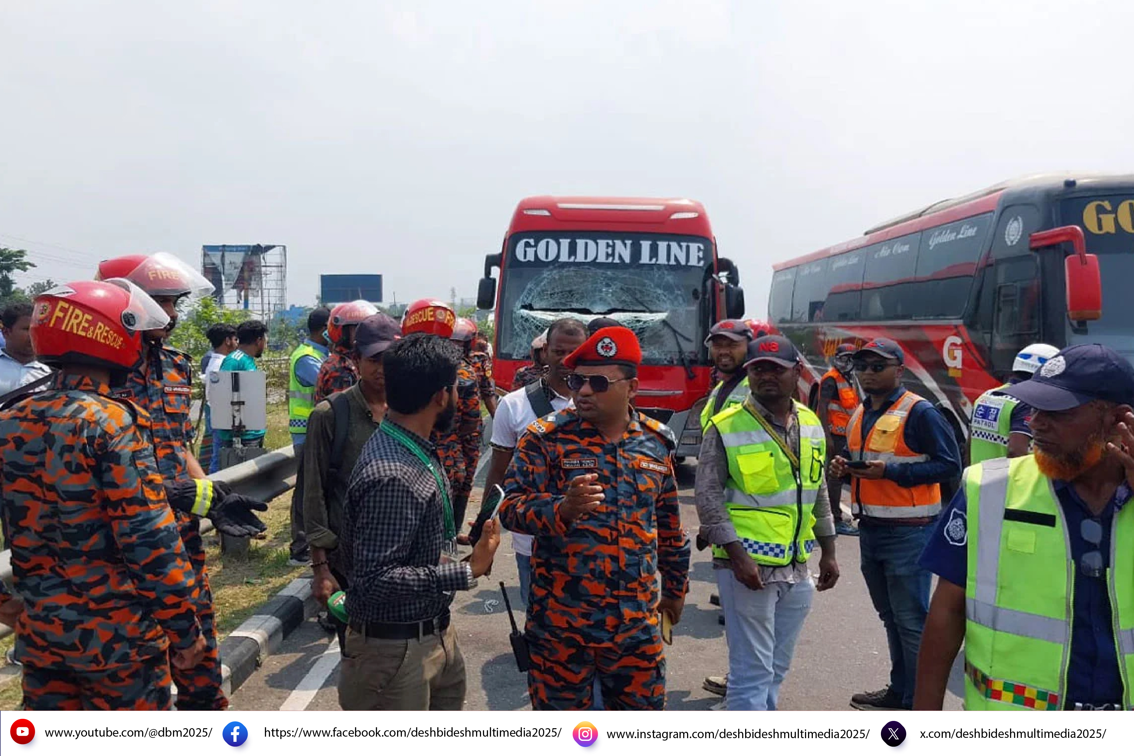আবারো ঢাকা-মাওয়া এক্সপ্রেসওয়েতে অ্যাম্বুলেন্সে বাসের ধাক্কা, নিহত ৫